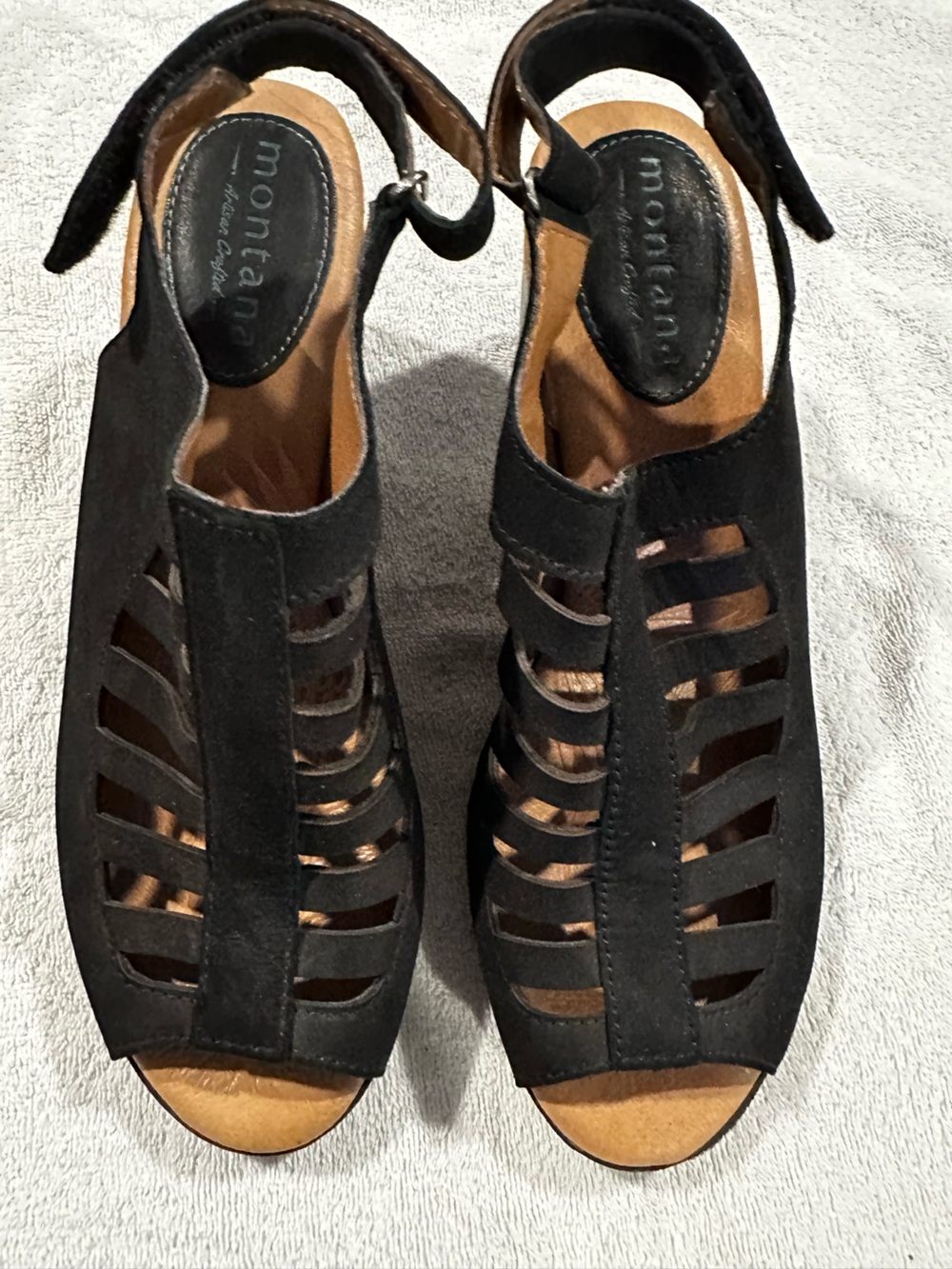 New Montana Black Open-Back Block Heel Sandals - Women
